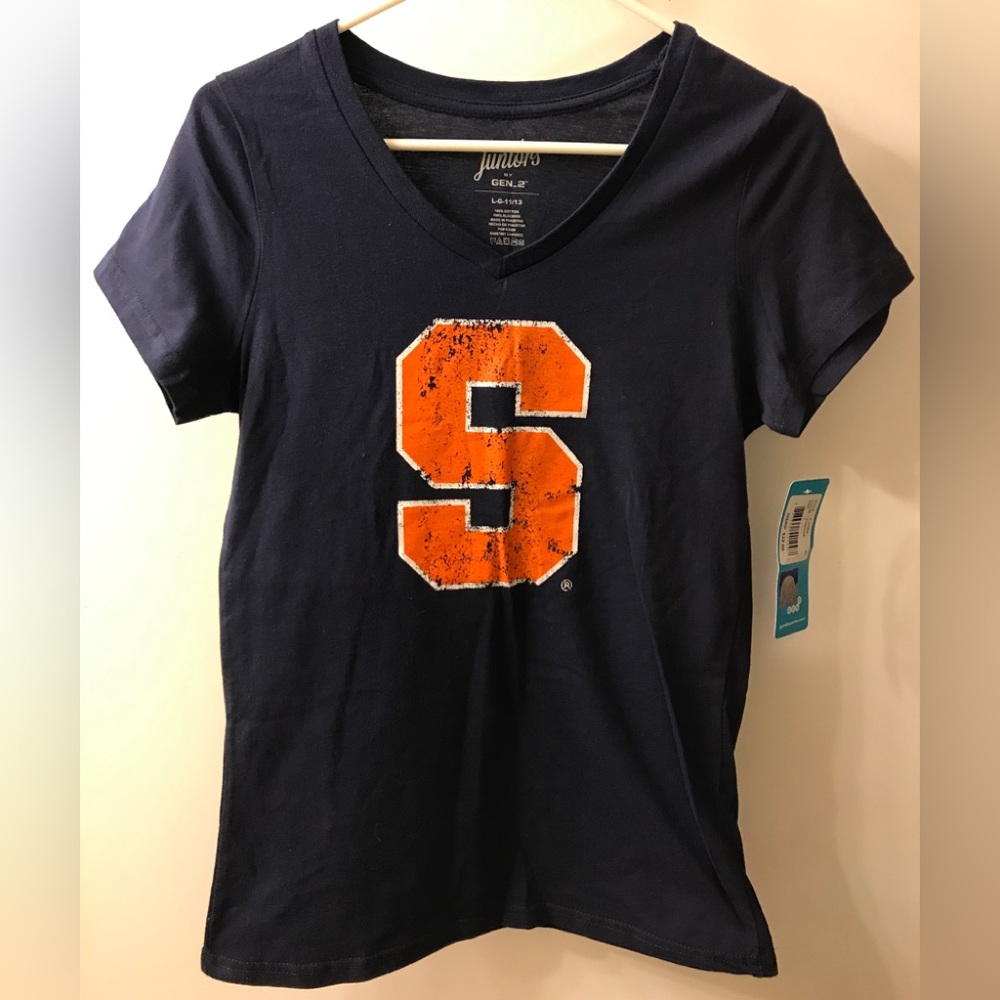 Syracuse University Juniors GEN-2 V-neck T-Shirt Official  Logo LG 11/13